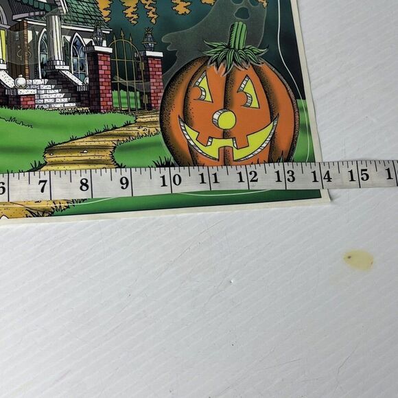 Vintage Halloween Glow In The Dark Haunted House Window Cling - Picture 6 of 6